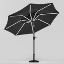 Garden Sanctuary Large Solar Powered LED Patio Umbrella for Outdoor Garden Patio with Base