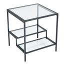 Livingandhome Ladder Style Tempered Glass Side Table