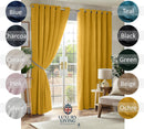 Chenille Blackout Taped Curtains Ochre