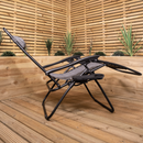 Set of 2 Multi Position Zero Gravity Relaxer Chair Sun Lounger in Mixed Grey