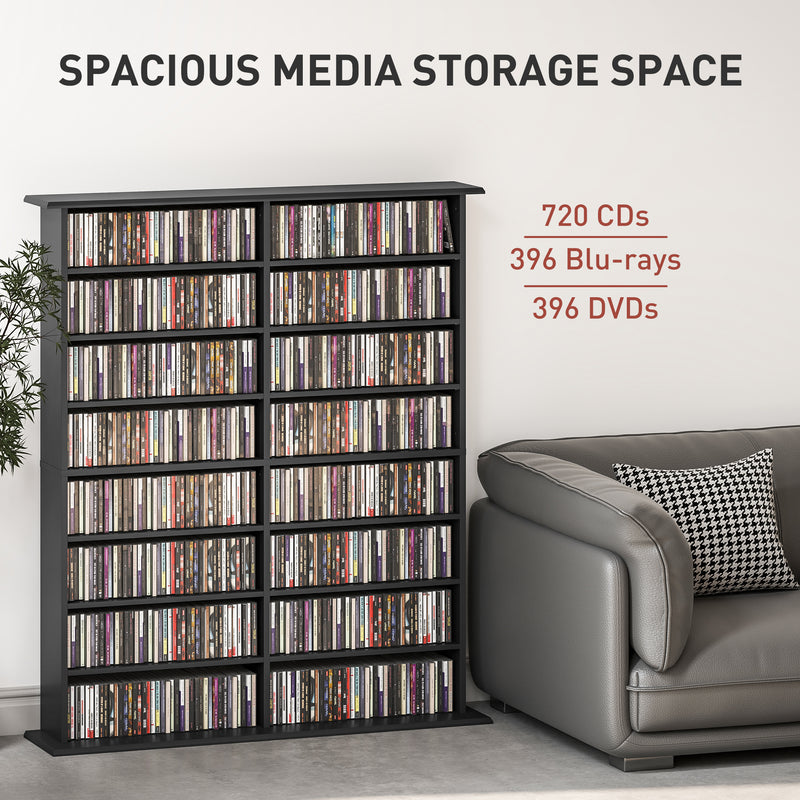 HOMCOM CD Storage Unit DVD Tower Blu-ray Storage Shelf For Office