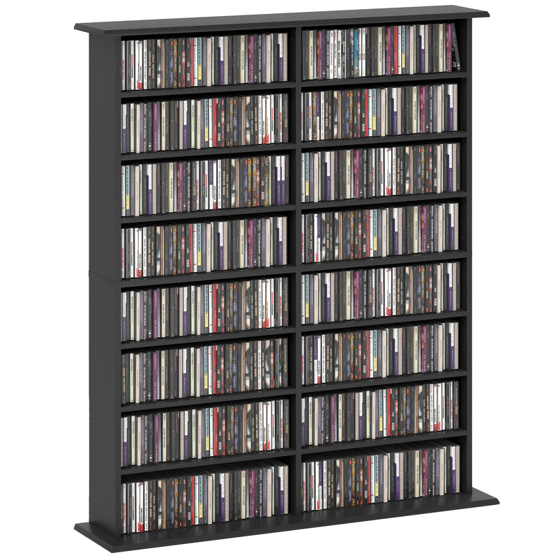 HOMCOM CD Storage Unit DVD Tower Blu-ray Storage Shelf For Office