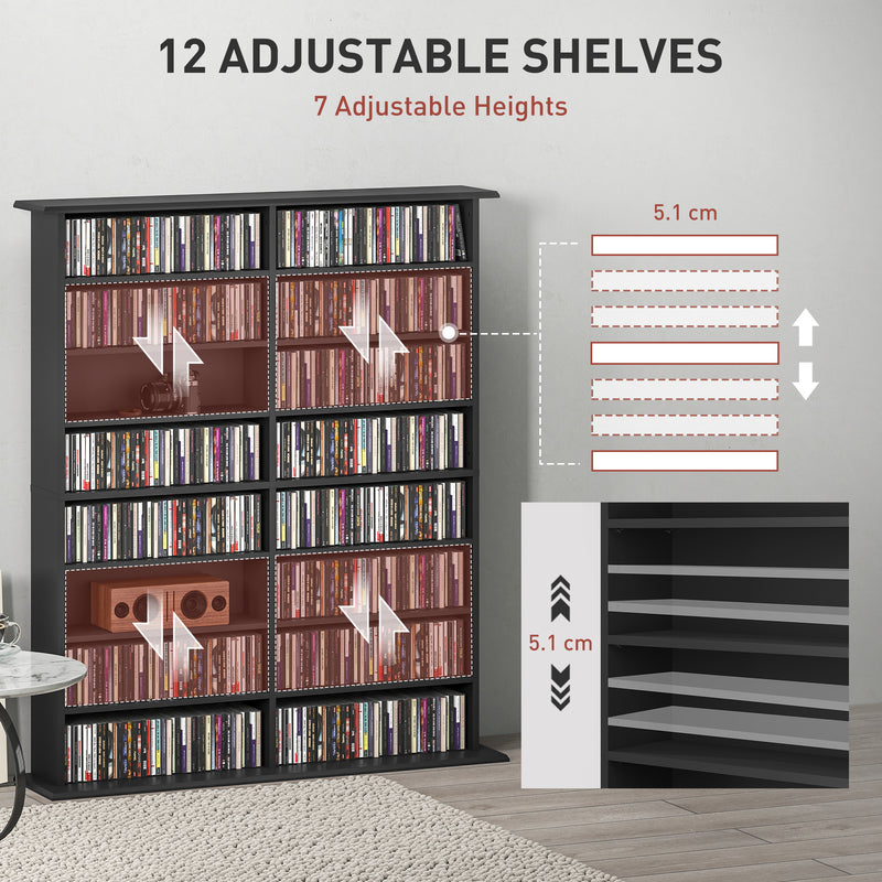 HOMCOM CD Storage Unit DVD Tower Blu-ray Storage Shelf For Office