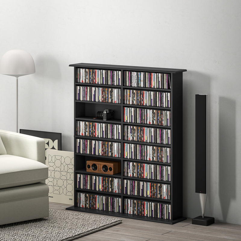 HOMCOM CD Storage Unit DVD Tower Blu-ray Storage Shelf For Office