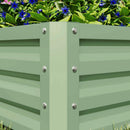 Outsunny Set of 2 Raised Garden Bed Galvanised Planter Box, Light Green