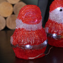 14cm Set Of 5 Battery Operated Light Up Christmas Santa Ornaments With 40 Cool White LEDs