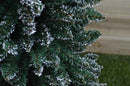6.5ft (2m) Pencil Style Slim Snow Tipped Artificial Christmas Tree in Green