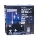 1.2m Battery Operated Snowflake Christmas Curtain Lights With 147 Warm White LEDs