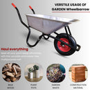 90 Litre 150kg Capacity Heavy Duty Galvanised Samuel Alexander Metal Garden Wheelbarrow with Pneumatic Tyre