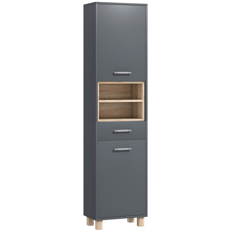 HOMCOM Bathroom Storage Unit with Open Shelves and Drawer