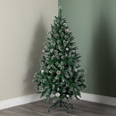 5ft (1.5m) Tall Rocky Mountain Pine Christmas Tree with 526 Snow Tipped Branches & Pinecones