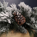 6ft (1.8m) Premier Christmas Snow Flocked Green Garland with Pine Cones