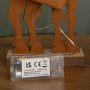 32cm Battery Operated Light up Felt Reindeer with Santa Hat and Warm White LEDs