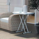 Outsunny Folding Coffee Table, Height Adjustable Bistro Table