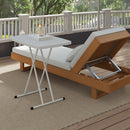 Outsunny Folding Coffee Table, Height Adjustable Bistro Table