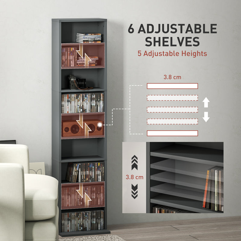 HOMCOM 260 CD Storage Unit 120 DVD Storage Tower with 9 Compartments