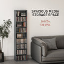 HOMCOM 260 CD Storage Unit 120 DVD Storage Tower with 9 Compartments