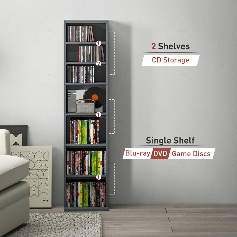 HOMCOM 260 CD Storage Unit 120 DVD Storage Tower with 9 Compartments