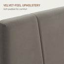 HOMCOM Bed Frame With 5-Level Adjustable Headboard Wooden Slats