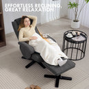 HOMCOM Rocker Swivel Recliner Chair With Footstool, Upholstered