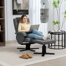HOMCOM Rocker Swivel Recliner Chair With Footstool, Upholstered