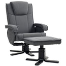 HOMCOM Rocker Swivel Recliner Chair With Footstool, Upholstered