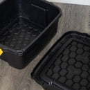 24L Heavy Duty Lockable & Stackable Storage Tub Chest with Clips in Black