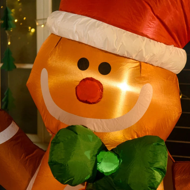 HOMCOM Christmas Inflatable Gingerbread Man with Lights 6ft