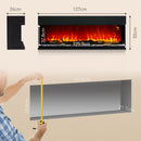 HOMCOM 127cm Electric Fireplace Recessed, Insert, Wall Mount, Freestanding