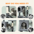 PawHut Cat Tree, 202cm Cat Tower With 2 Condos, 2 Hammocks, 2 Perches