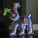 40cm Infinity Light up Snowdog Christmas Decoration with White LEDs on Wooden Base