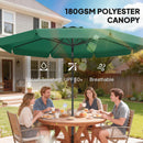 Outsunny 3 m Garden Parasol with Tilt & Crank, UPF30+ Outdoor Table Umbrella