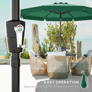 Outsunny 3 m Garden Parasol with Tilt & Crank, UPF30+ Outdoor Table Umbrella