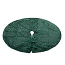 1.2m Soft Dark Green Velour Christmas Tree Skirt with Gold Star Print