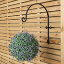 2 Pack of 38cm Black Handcrafted Metal Garden Wall Bracket Hooks for Hanging Baskets