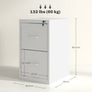 2 Drawer Filing Cabinet With Adjustable Hanging Bar For A4 And Letter Size White