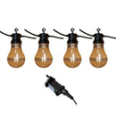4.5m Set Of 10 Connectable Festoon Bulb Lights In Warm White With Timer Function