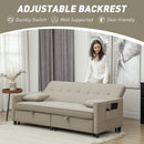 HOMCOM Reversible L-Shaped Sectional Sofa Bed with Cushions