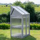 1.2m x 0.69m Small Grey Wooden Mini Greenhouse Cold Frame