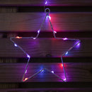 1.2m X 1.2m Light Up Star Pin Wire Christmas Curtain Lights With 303 Rainbow LEDs