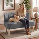 HOMCOM 46" Loveseat Sofa 2 Seater Sofa with Padded Seat, Grey