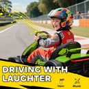 HOMCOM 24V Electric Go Kart For Kids With Adjustable Seat