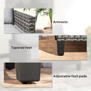 Outsunny Rattan Sofa With Cushions, 2 Seater Garden Furniture