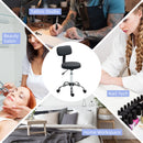 HOMCOM Rolling Stool With Backrest, Wheels, Faux Leather Salon Chair