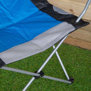 Luxury Padded High Back Outdoor Folding Chair with Cupholder in Blue
