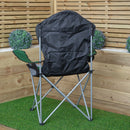Luxury Padded High Back Outdoor Folding Chair With Cupholder In Green