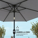 Outsunny 2.6M Garden Parasol Umbrella with Aluminium Pole, Tilt, Crank