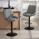 HOMCOM Bar Stools Set Of 2, Adjustable Bar Chairs Swivel Light Grey