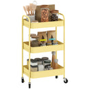 HOMCOM 3 Tier Rolling Utility Cart with 3 Mesh Basket
