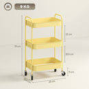 HOMCOM 3 Tier Rolling Utility Cart with 3 Mesh Basket